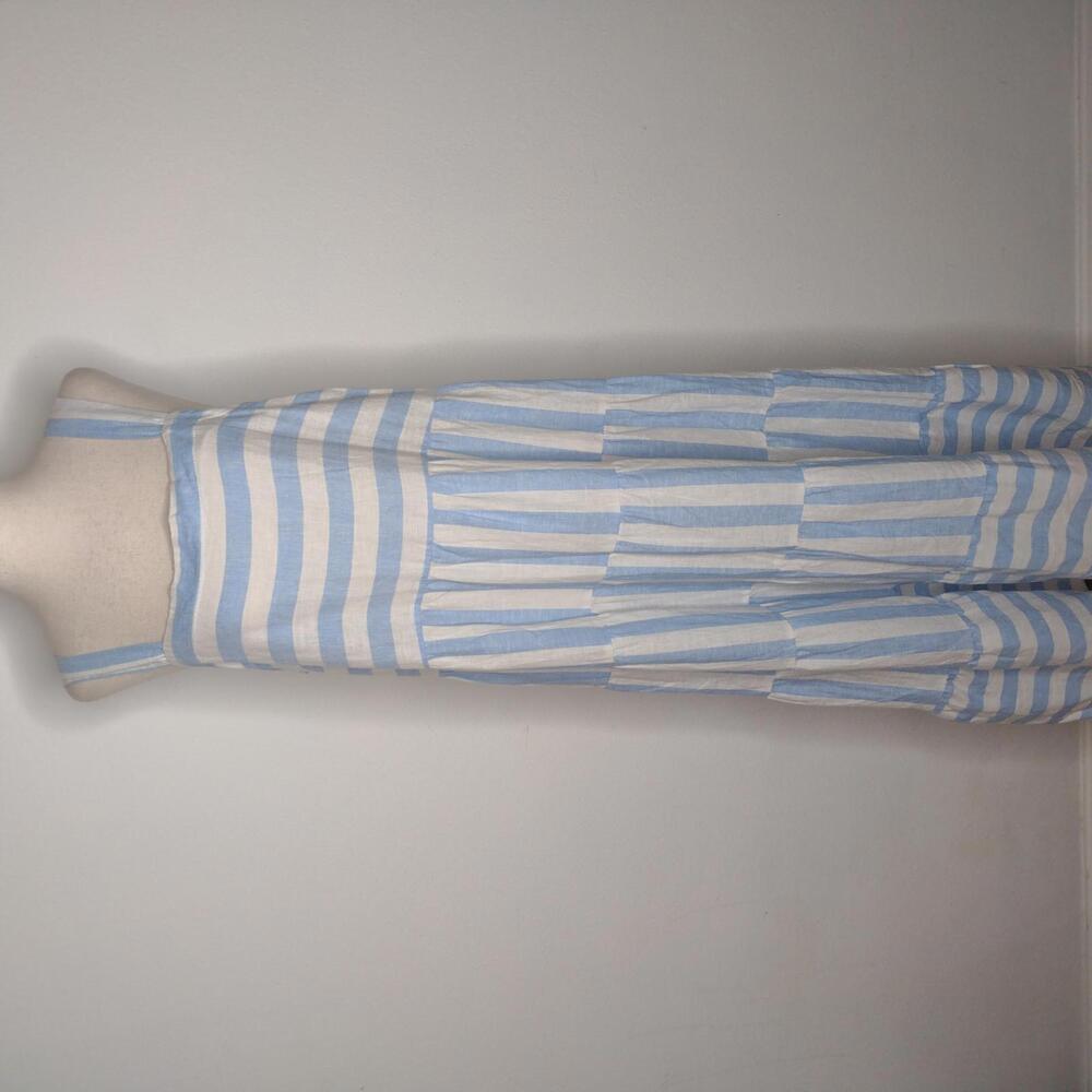 NWT Casa Cabana Women's White/Blue Striped Dress Size Large